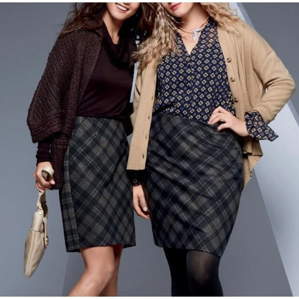 Cabi Women's Plaid Skirt Career Pencil Skirt Professional Office Wear Size 2‎